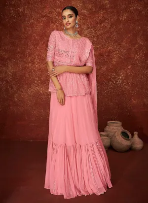 Pink Color Embroidered Stylish Lehenga