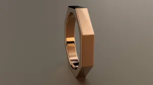 Polished Rose Gold 4mm Octagon Bolt Wedding Band