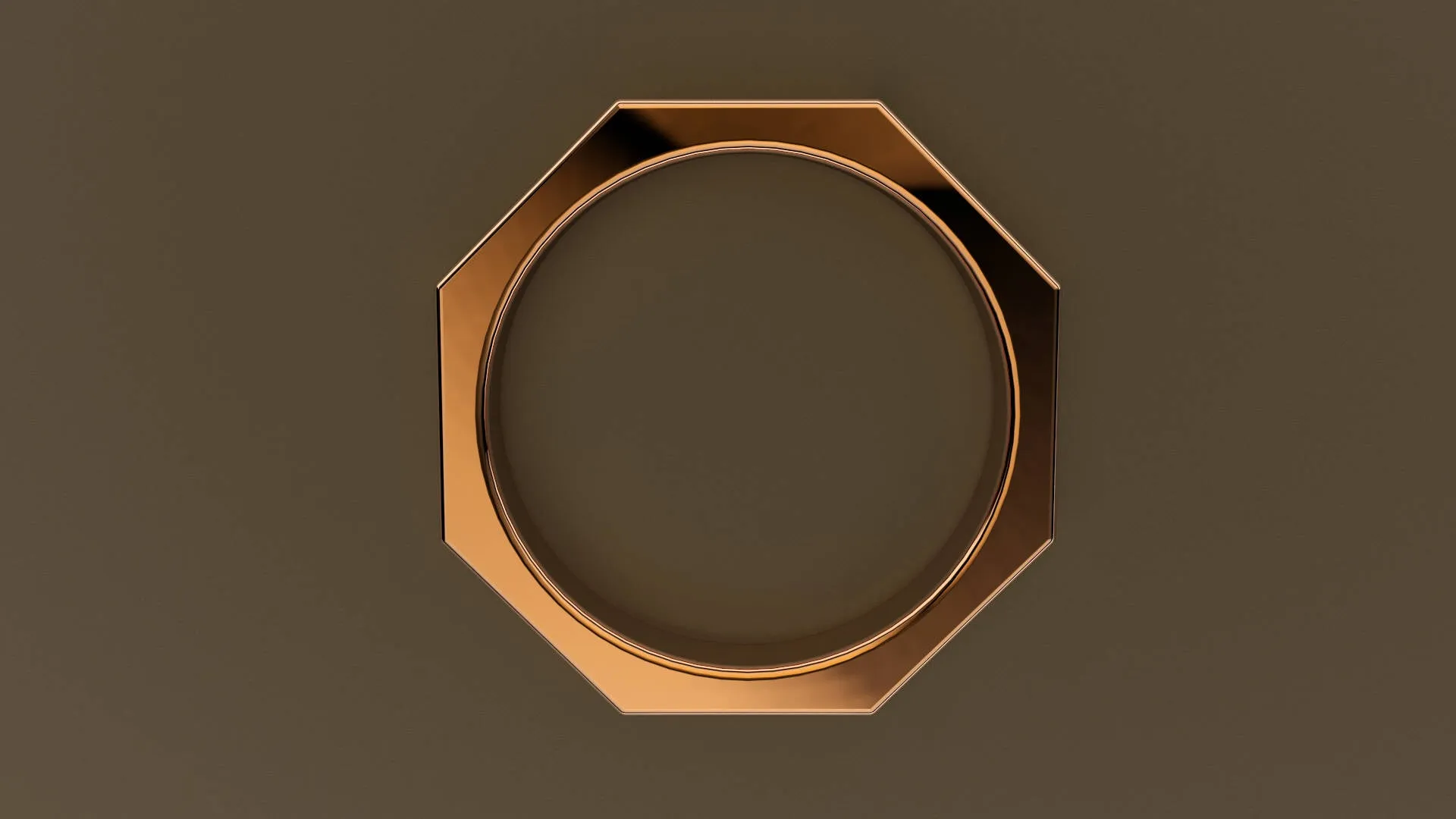 Polished Rose Gold 4mm Octagon Bolt Wedding Band