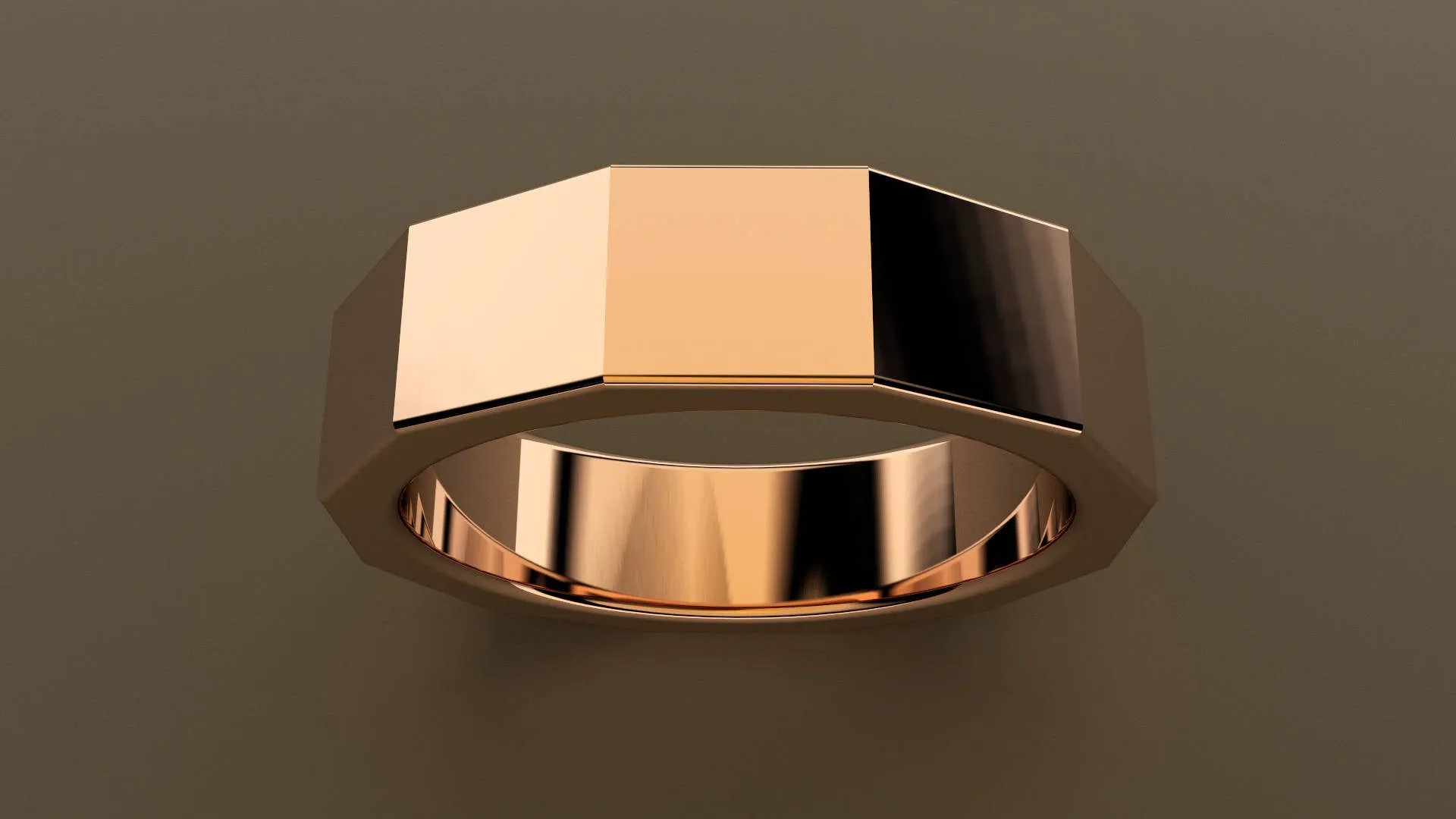 Polished Rose Gold 6mm 12 Sided Bolt Wedding Band