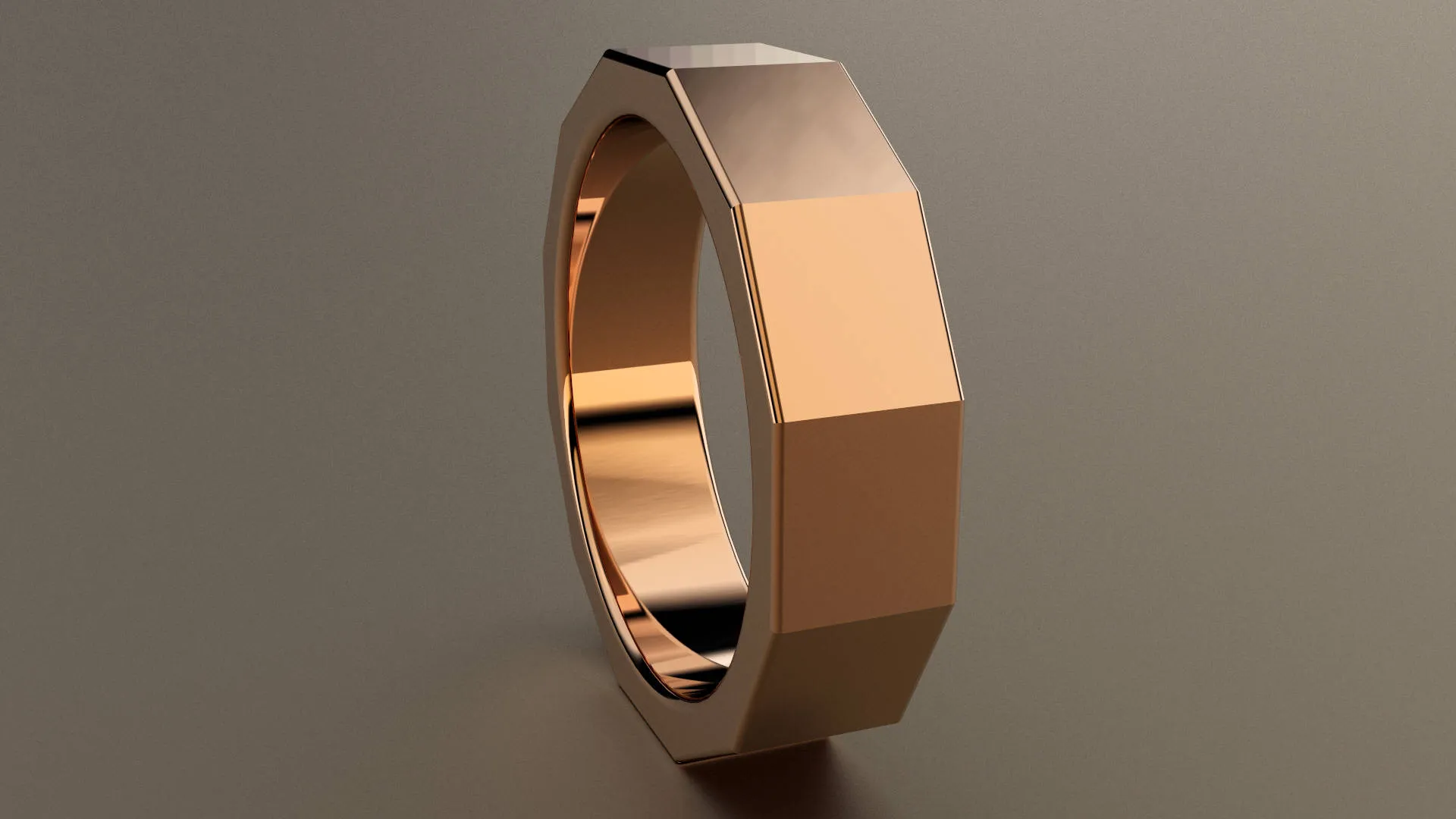 Polished Rose Gold 6mm 12 Sided Bolt Wedding Band
