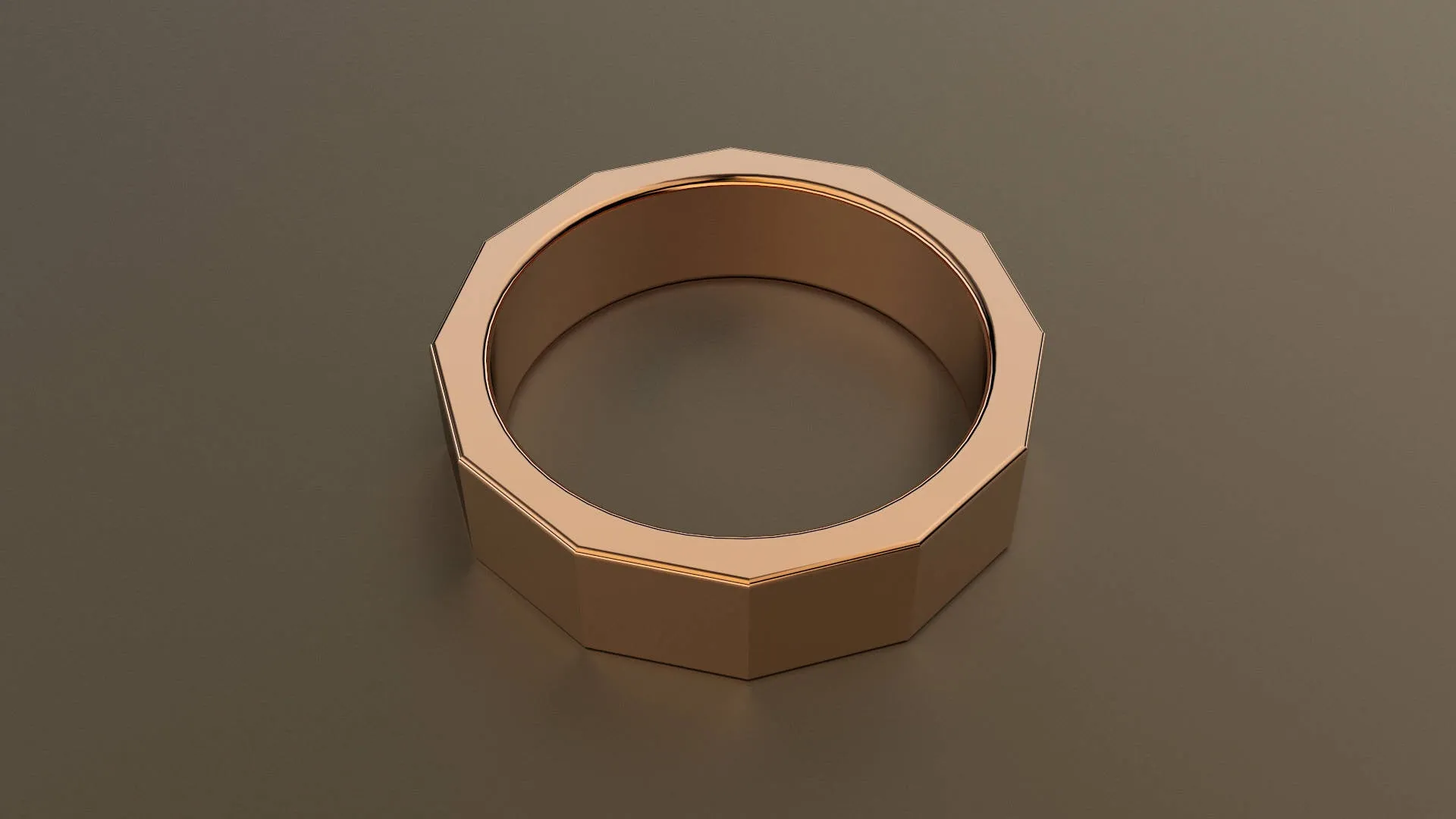Polished Rose Gold 6mm 12 Sided Bolt Wedding Band