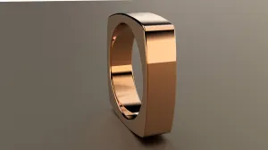 Polished Rose Gold 6mm Euro Square Wedding Band