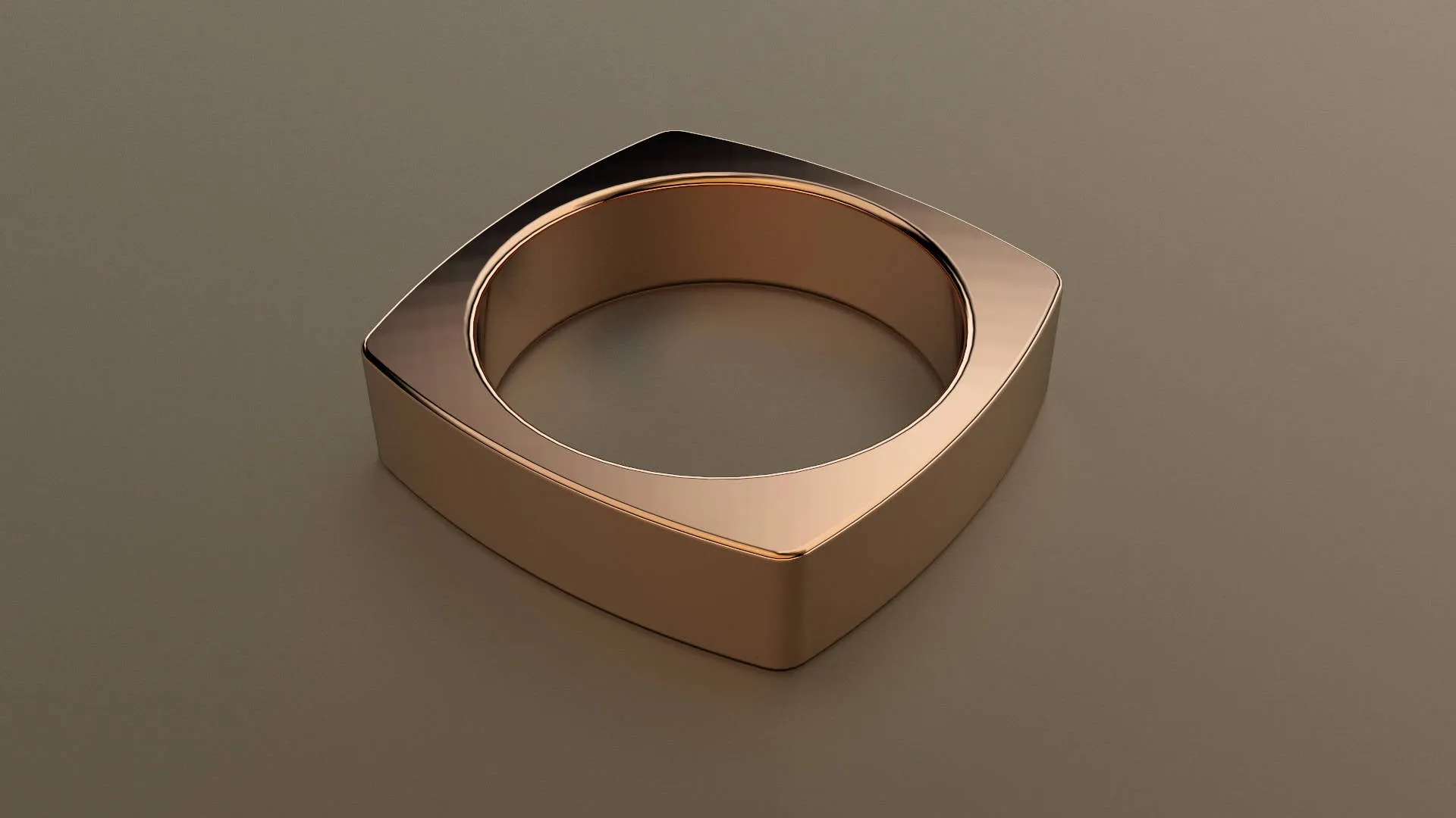 Polished Rose Gold 6mm Euro Square Wedding Band