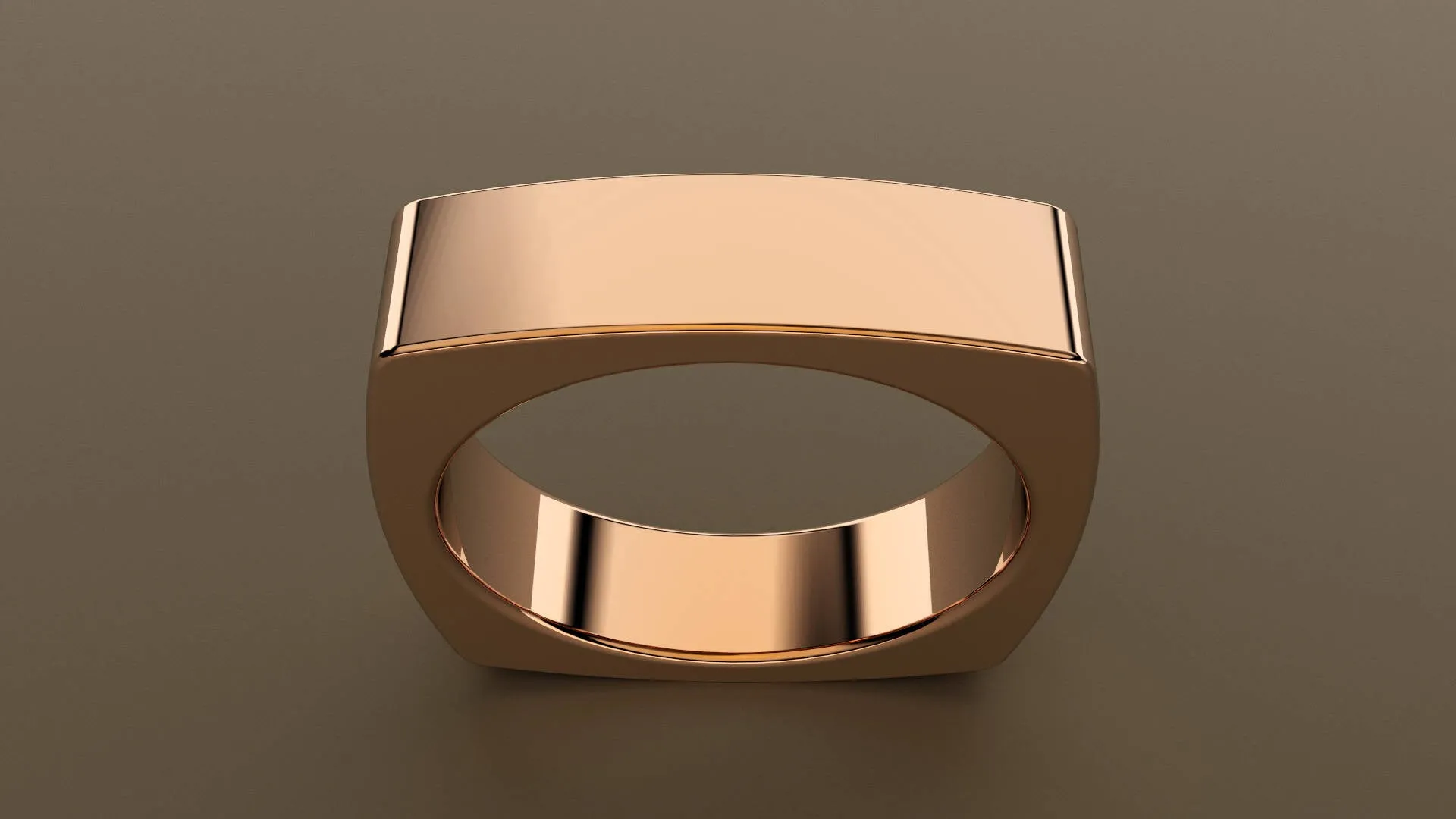 Polished Rose Gold 6mm Euro Square Wedding Band