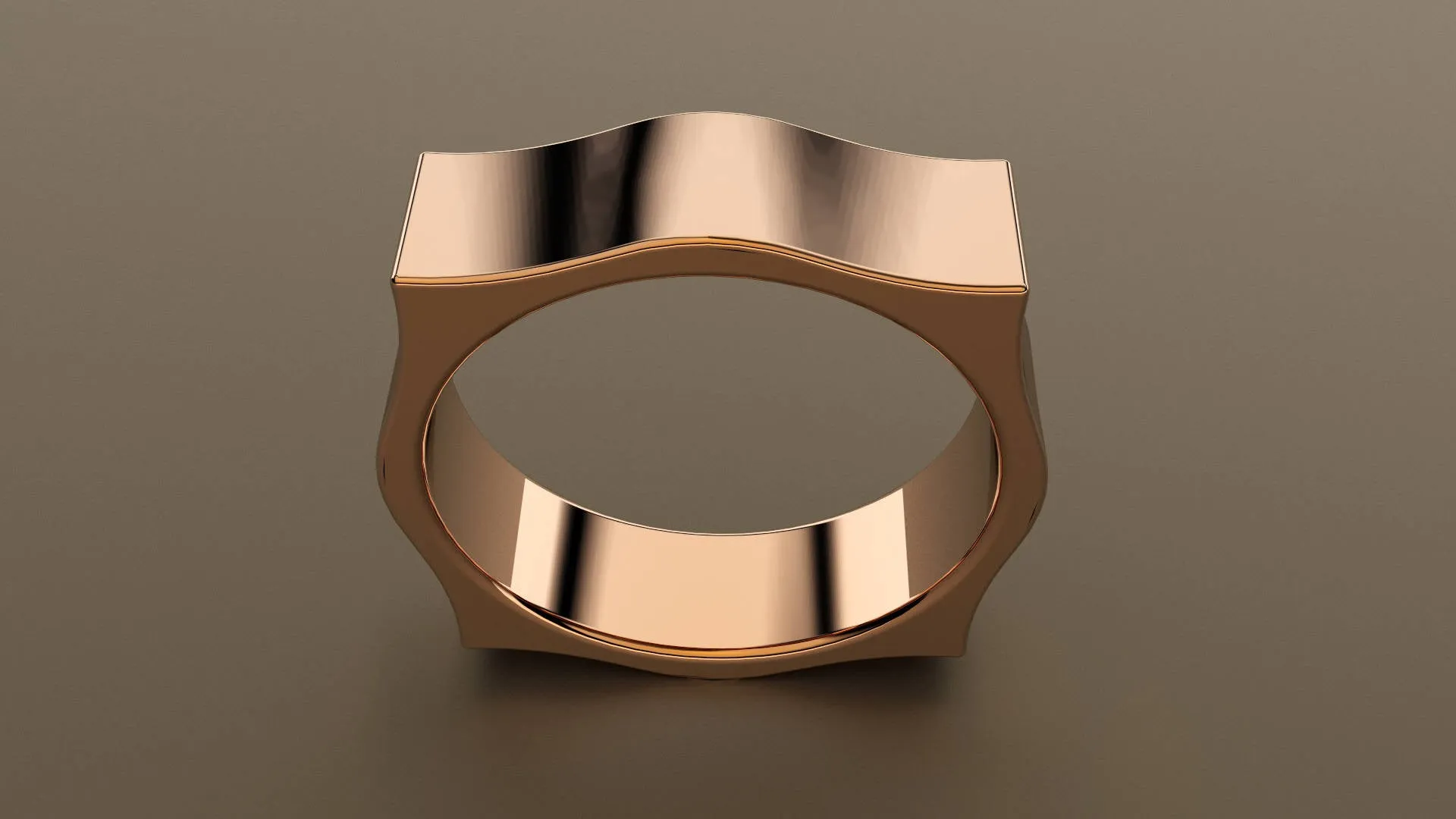 Polished Rose Gold 6mm Pointed Square Wedding Band