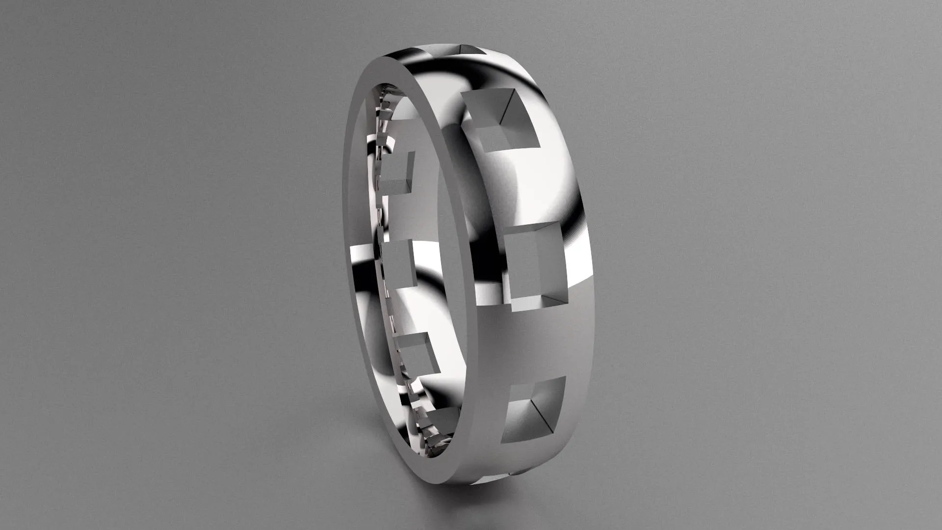 Polished Sterling Silver 6mm Cutout Wedding Band