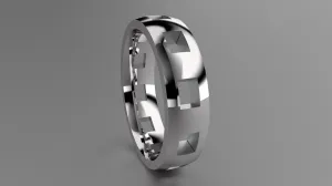 Polished Sterling Silver 6mm Cutout Wedding Band