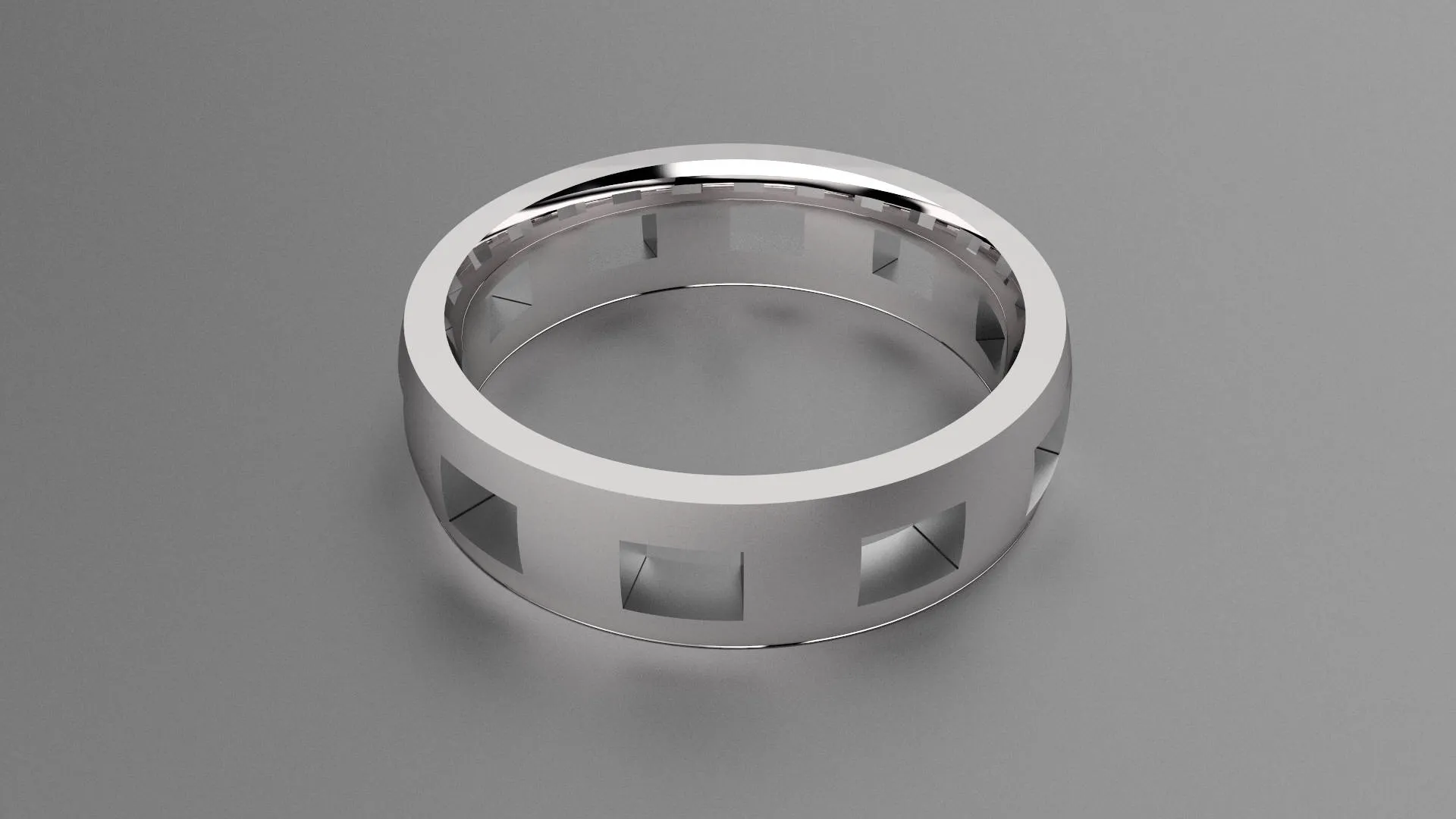 Polished Sterling Silver 6mm Cutout Wedding Band