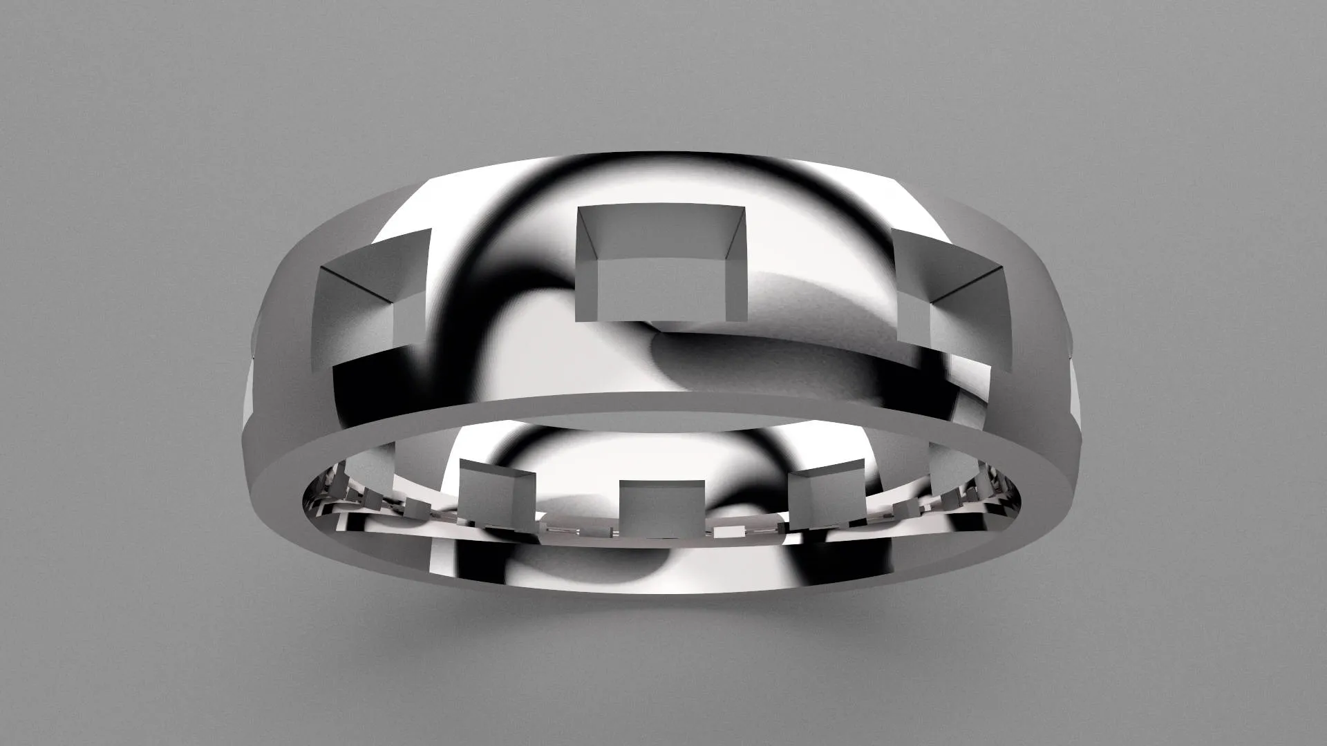 Polished Sterling Silver 6mm Cutout Wedding Band