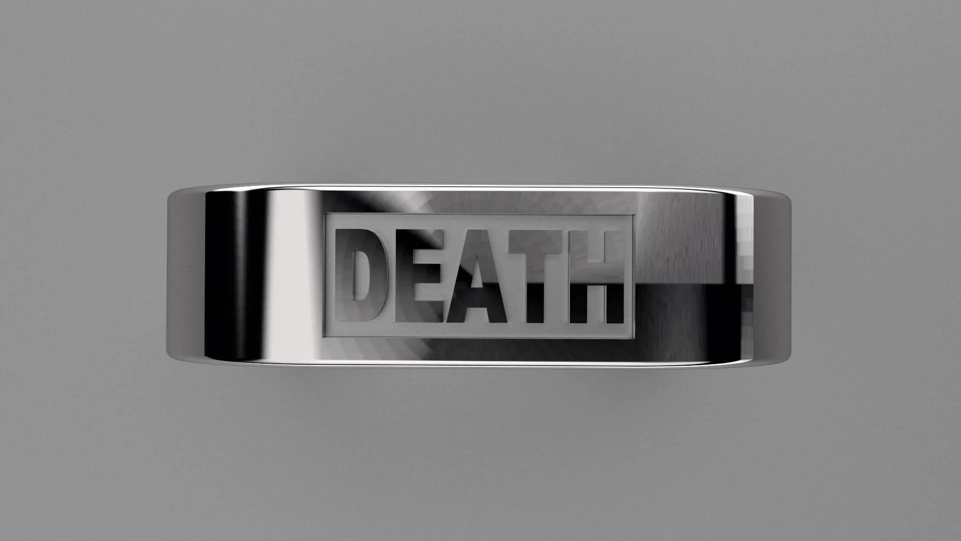 Polished Sterling Silver 6mm Square Message Wedding Band