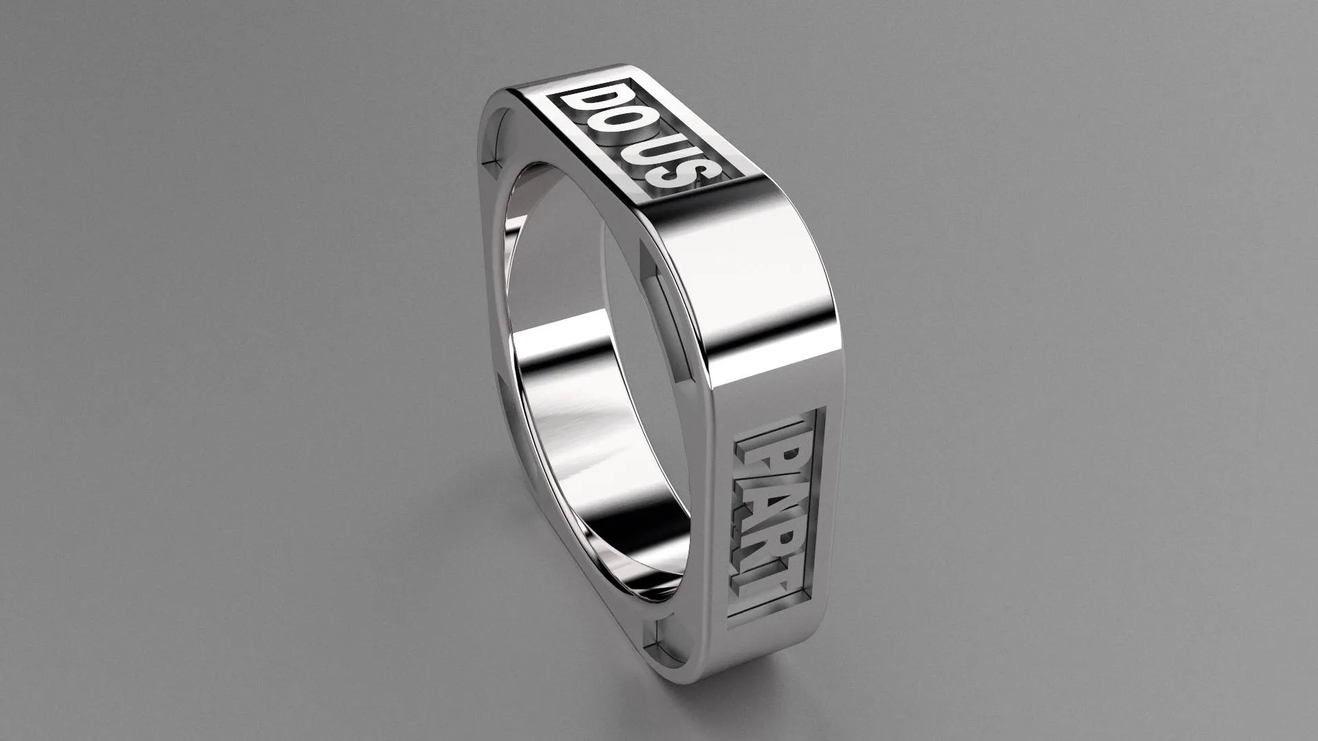 Polished Sterling Silver 6mm Square Message Wedding Band