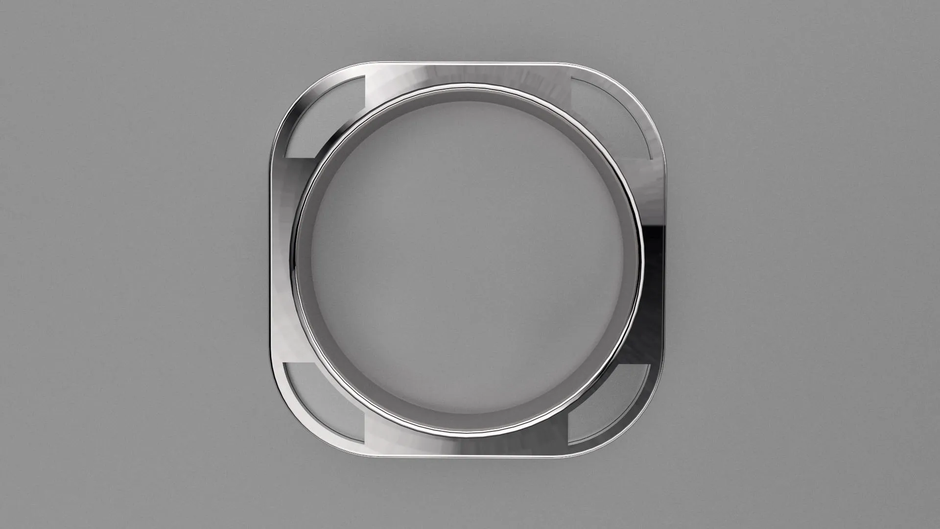 Polished Sterling Silver 6mm Square Message Wedding Band