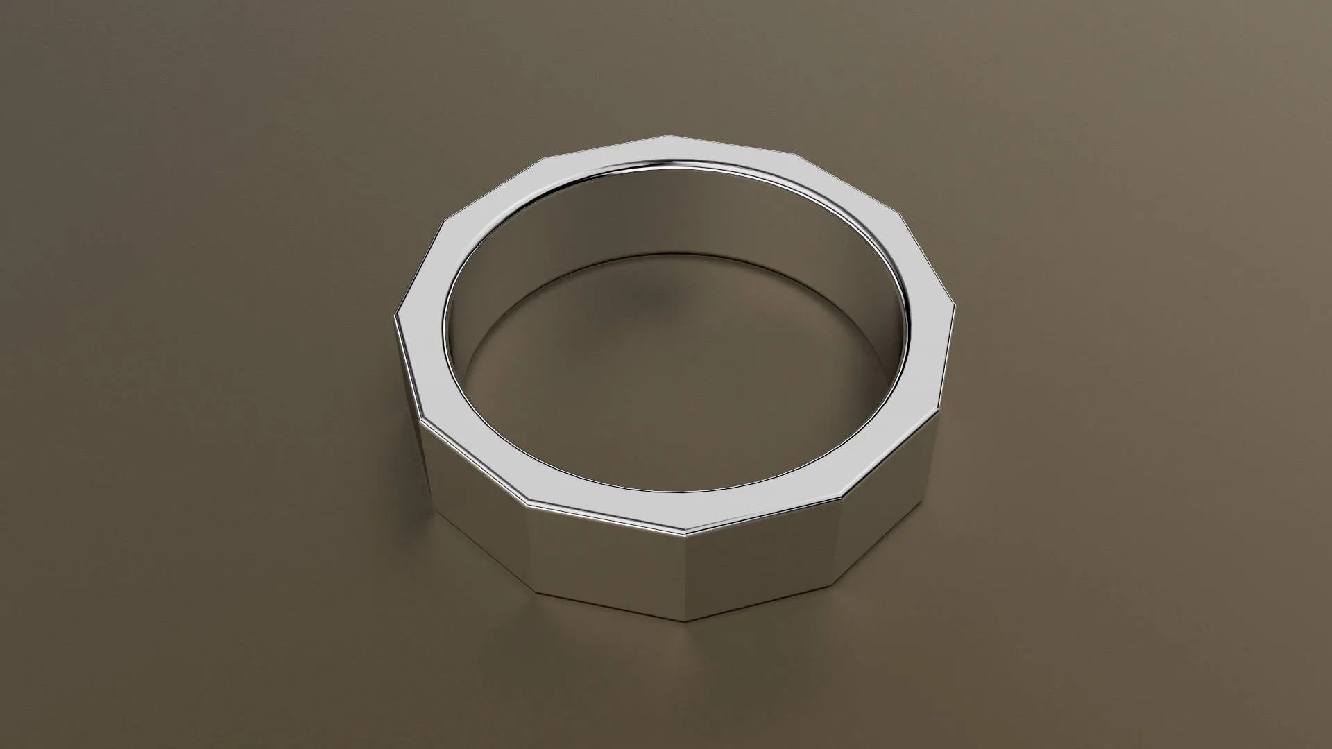 Polished White Gold 6mm 12 Sided Bolt Wedding Band