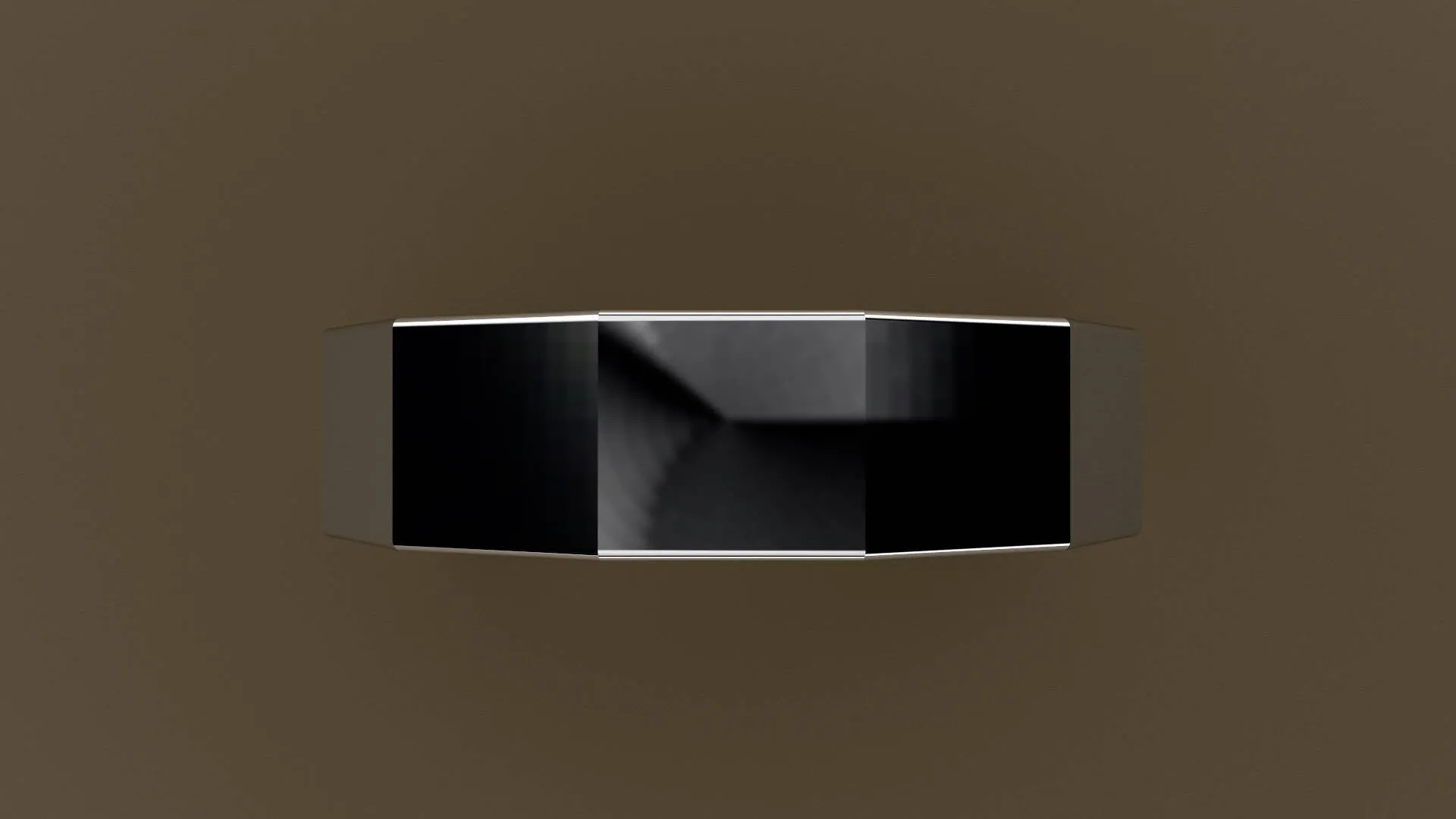 Polished White Gold 6mm 12 Sided Bolt Wedding Band