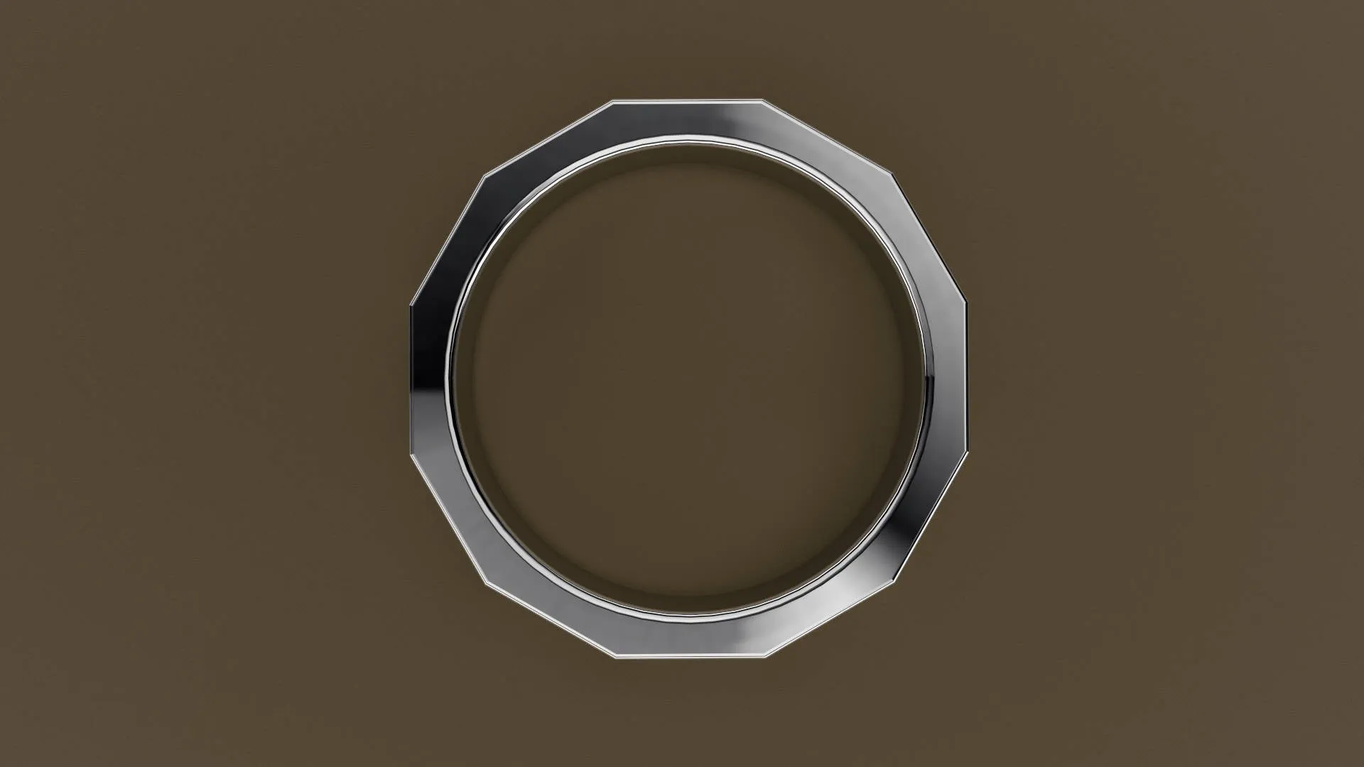 Polished White Gold 6mm 12 Sided Bolt Wedding Band