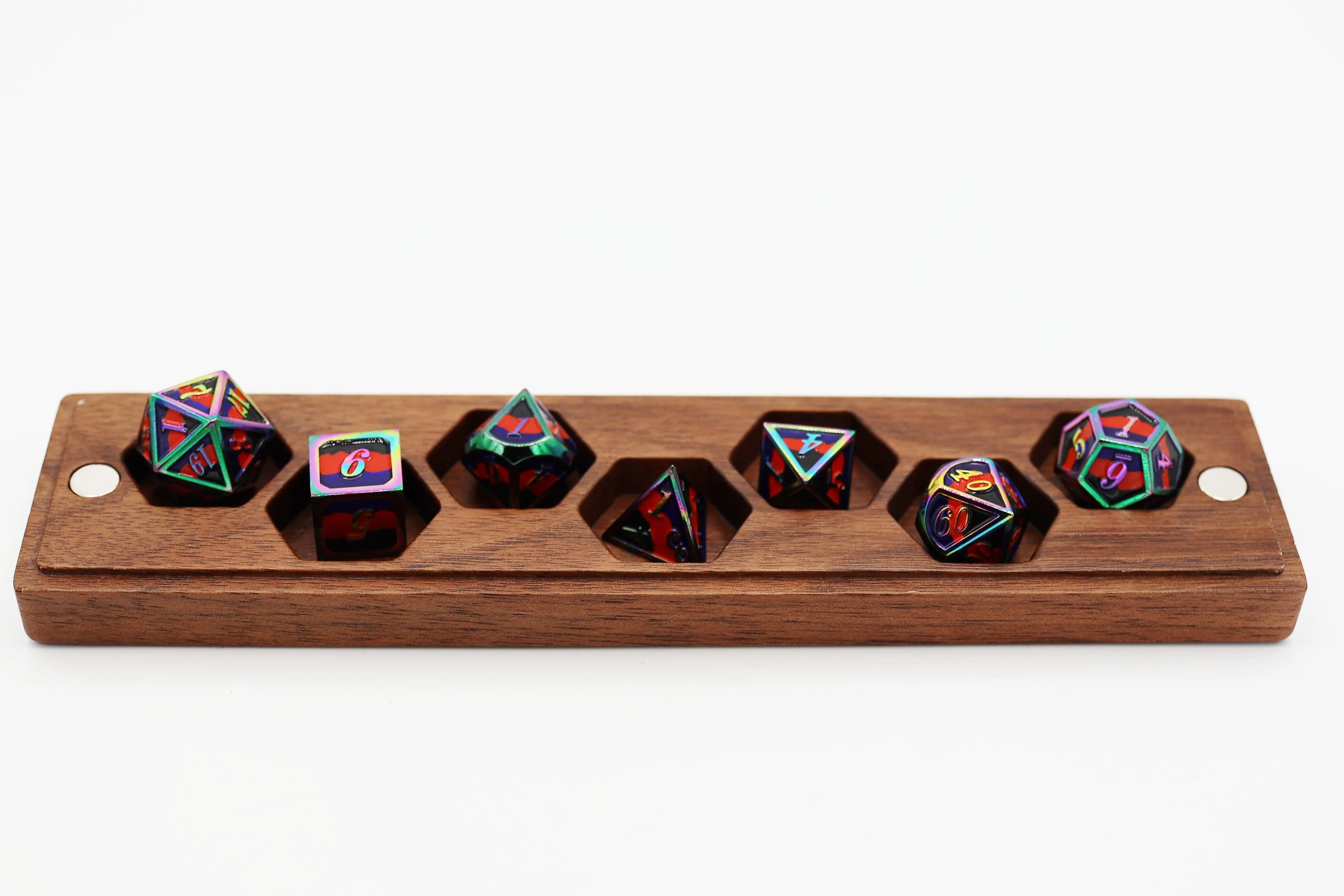 Polyamorous Pride Flag - Metal RPG Dice Set