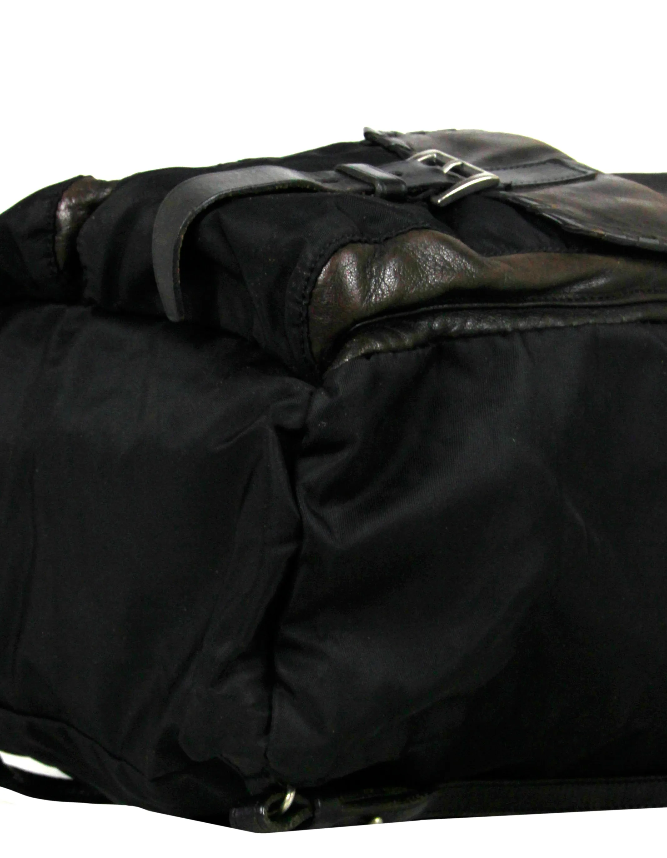 Prada Vintage Nylon/Leather Drawstring Backpack
