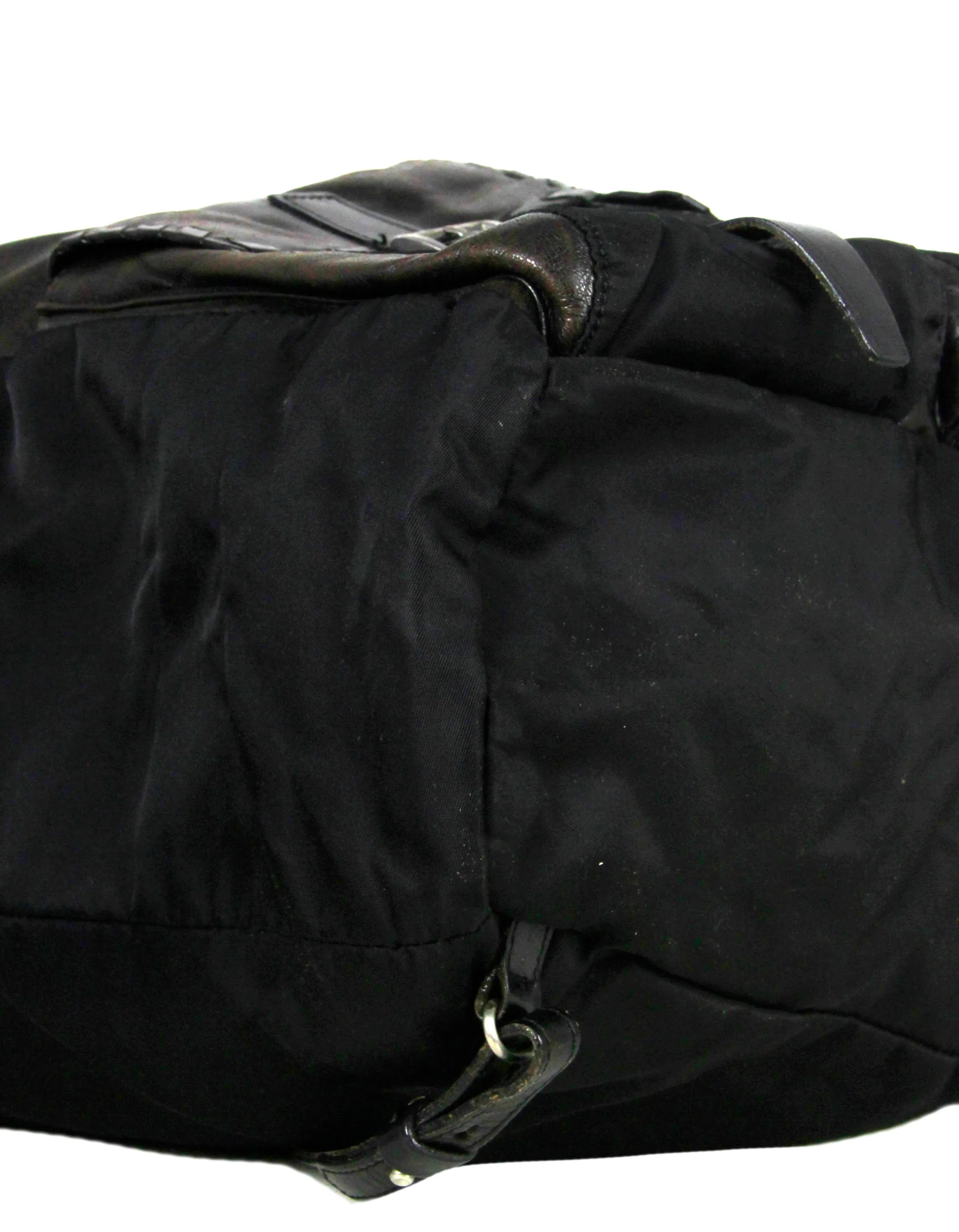 Prada Vintage Nylon/Leather Drawstring Backpack