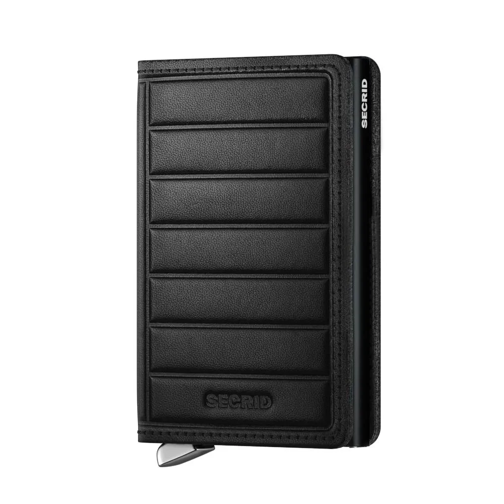 PREMIUM SLIMWALLET EMBOSSED LINES BLACK