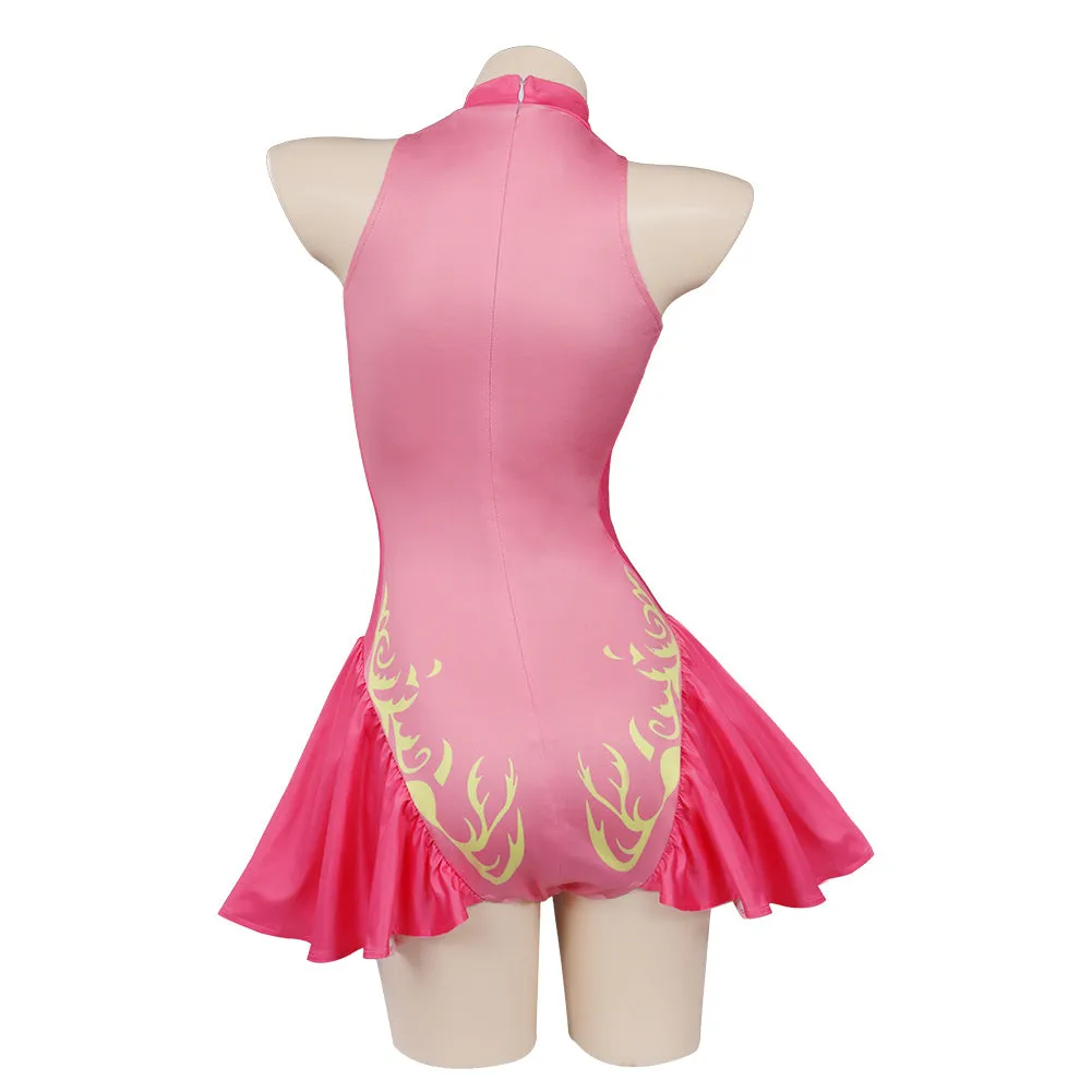 Princess Peach  Swimsuit Cosplay CostumeJumpsuit Swimwear Outfits Halloween Carnival Suit