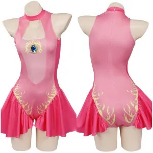 Princess Peach  Swimsuit Cosplay CostumeJumpsuit Swimwear Outfits Halloween Carnival Suit