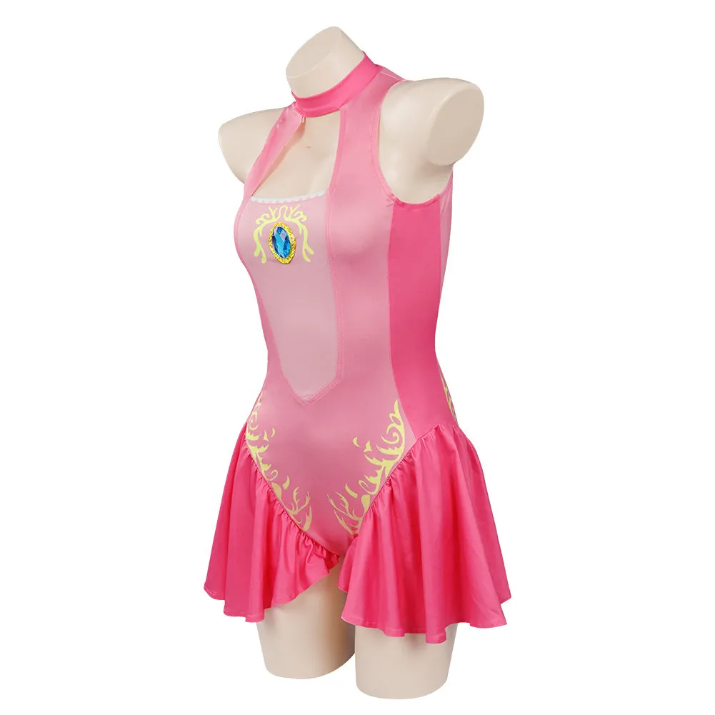 Princess Peach  Swimsuit Cosplay CostumeJumpsuit Swimwear Outfits Halloween Carnival Suit