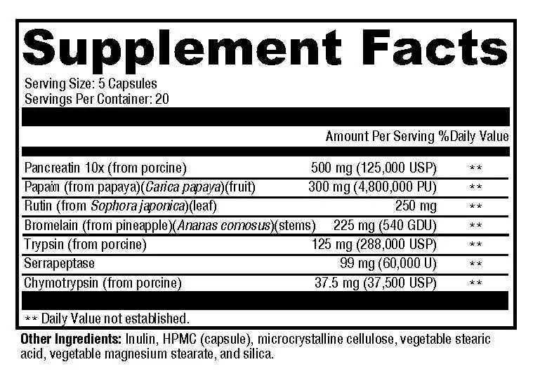 Proteolytic Enzymes - Non GMO, Gluten Free