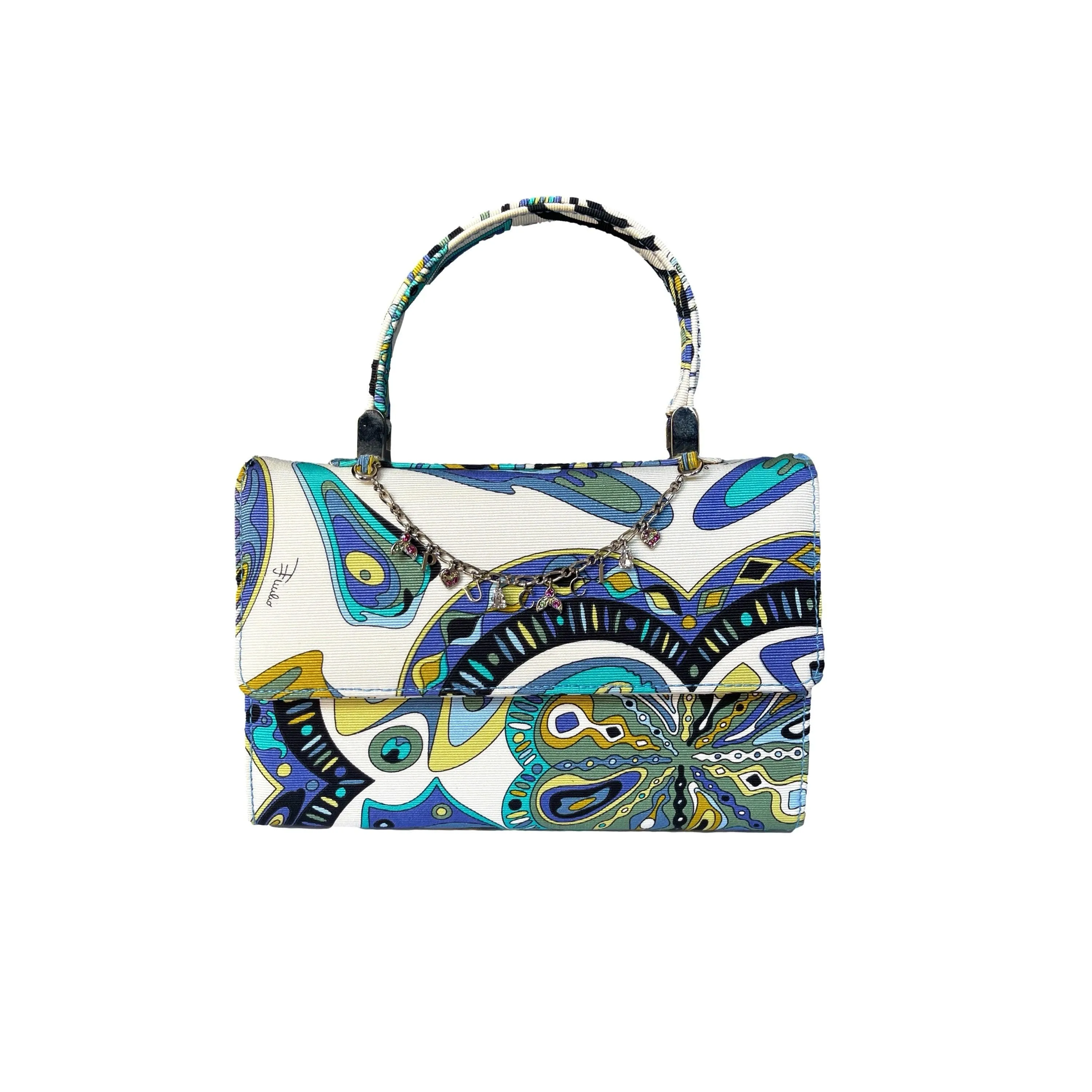 Pucci Blue Print Charm Mini Top Handle Bag