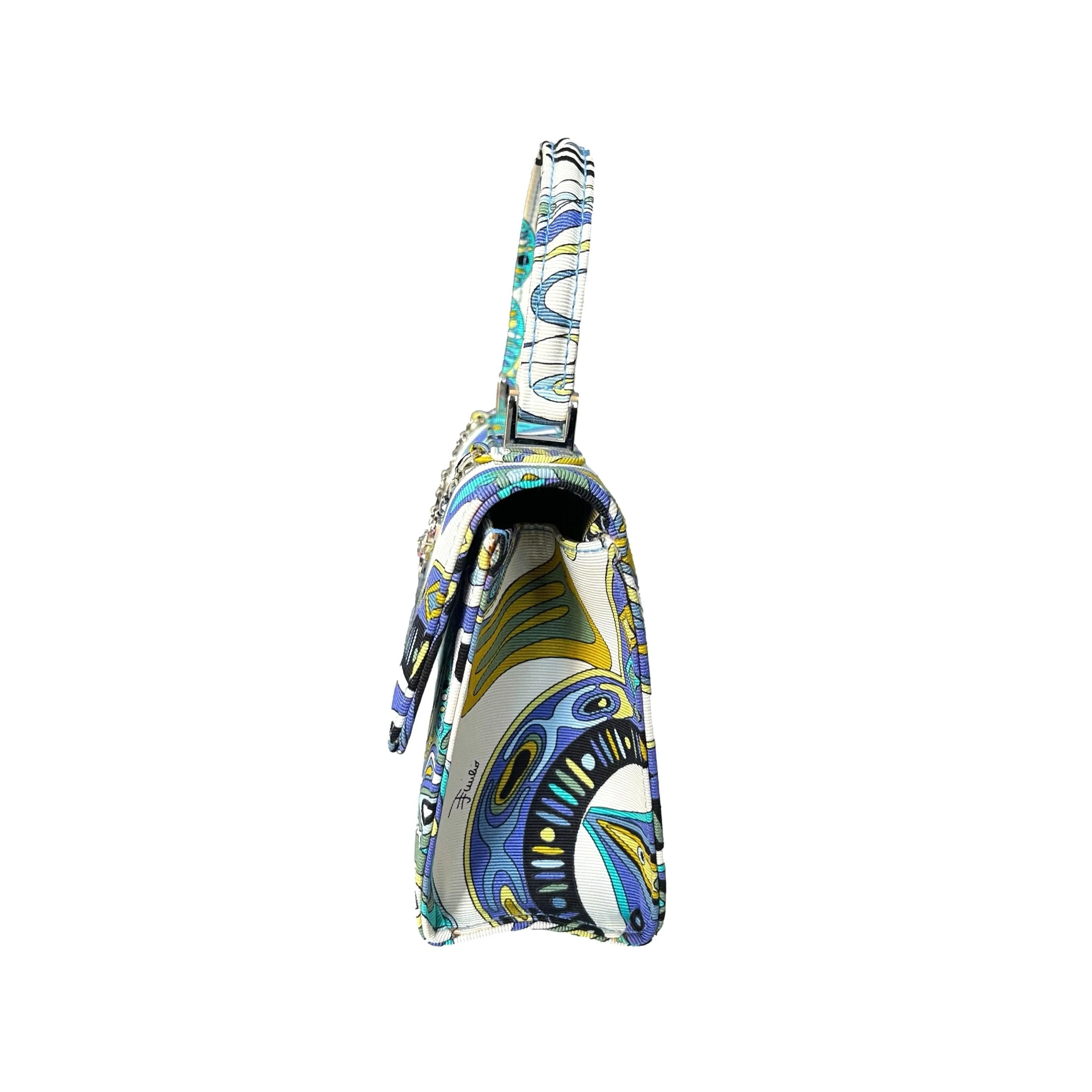 Pucci Blue Print Charm Mini Top Handle Bag