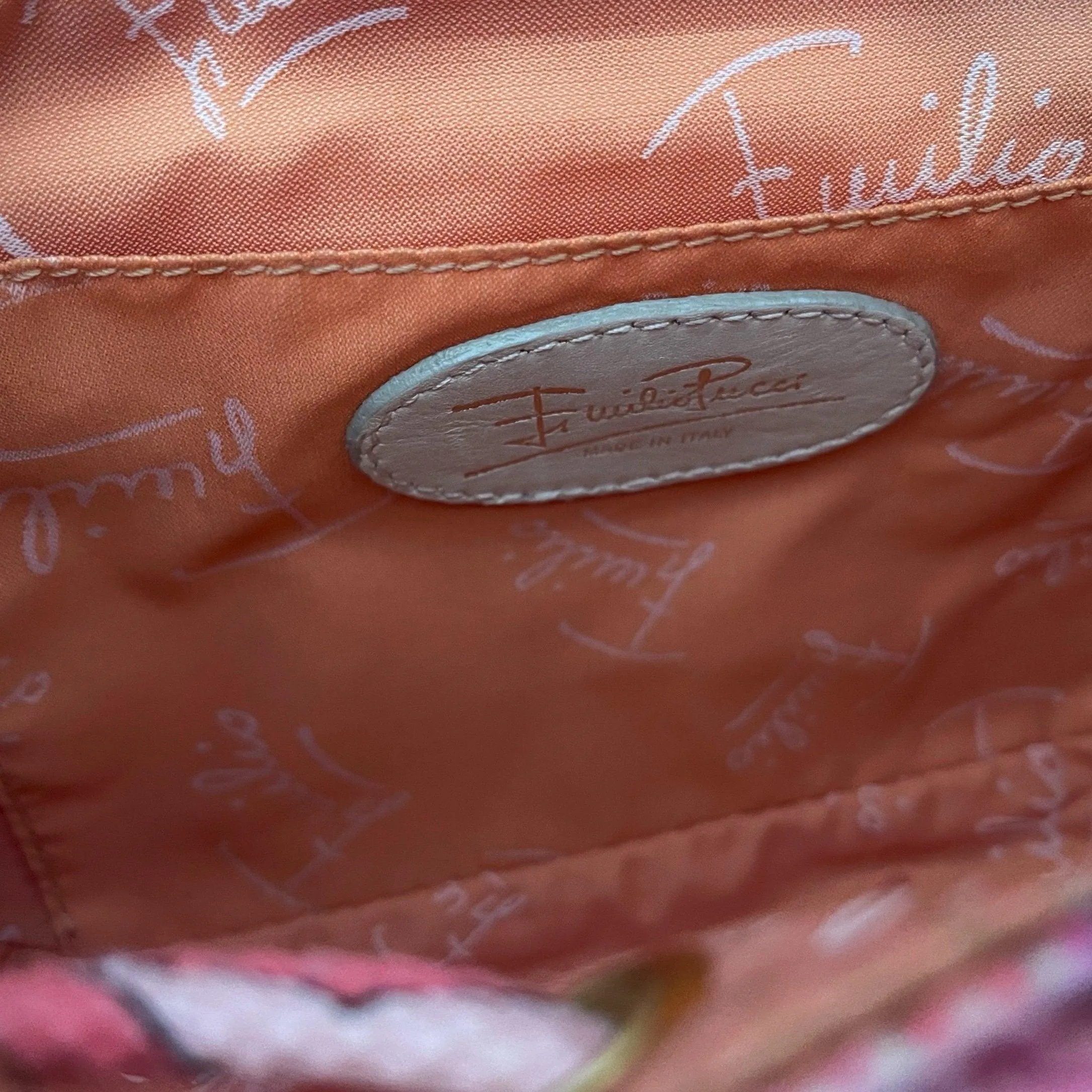 Pucci Pink Print Canvas Shoulder Bag