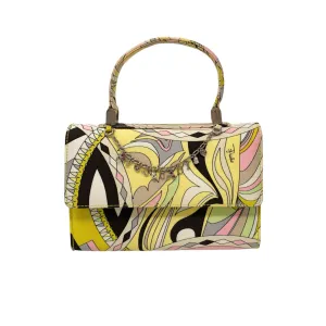 Pucci Yellow Print Charm Mini Top Handle Bag