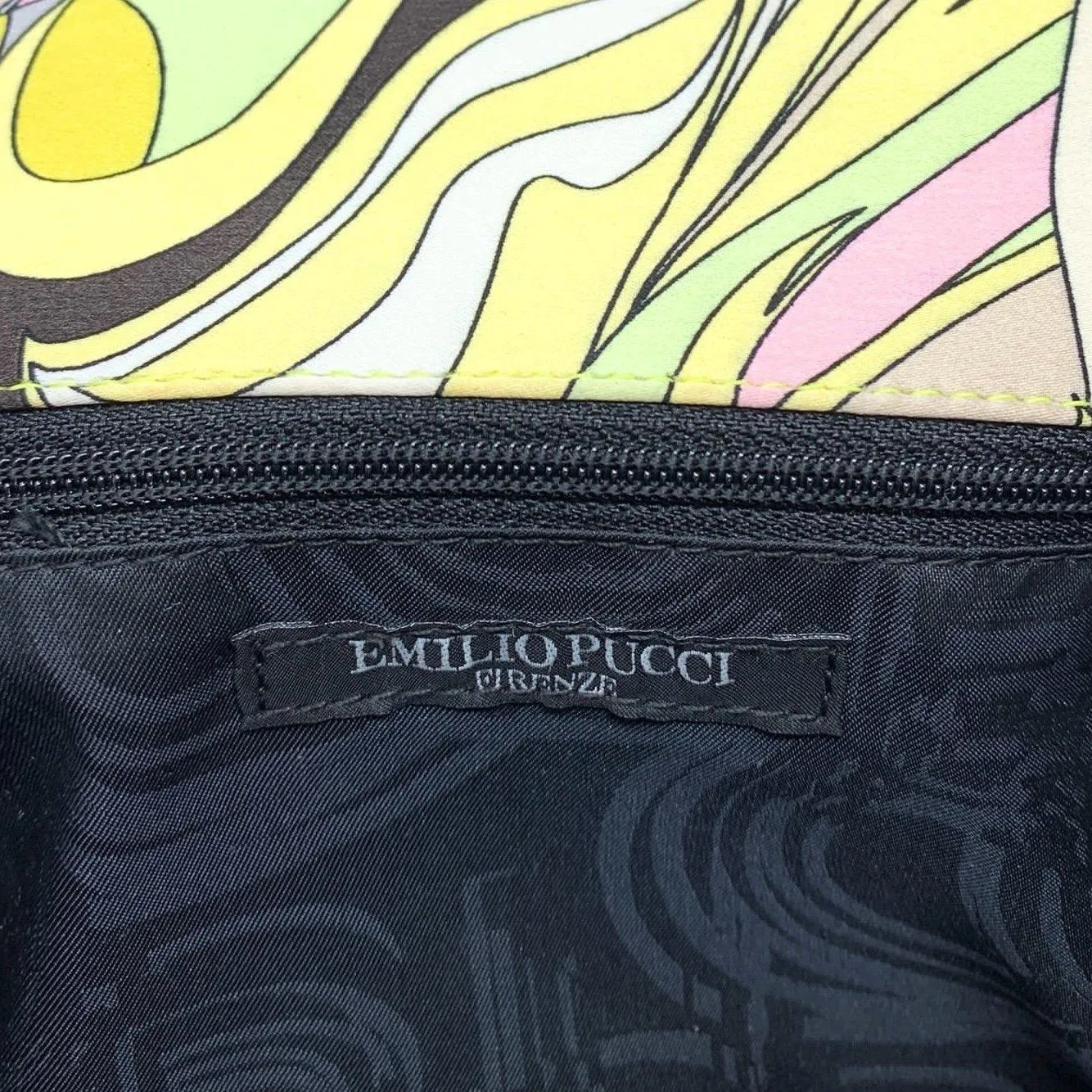 Pucci Yellow Print Charm Mini Top Handle Bag
