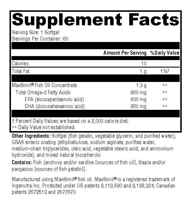 Pure Omega 1300 - Easily Absorbed Omega3 Fish Oil - Gluten Free