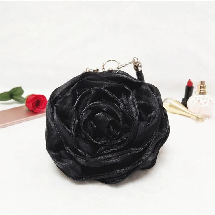 Purple Pink Red Ivory Gold Flower Rose Evening Bag