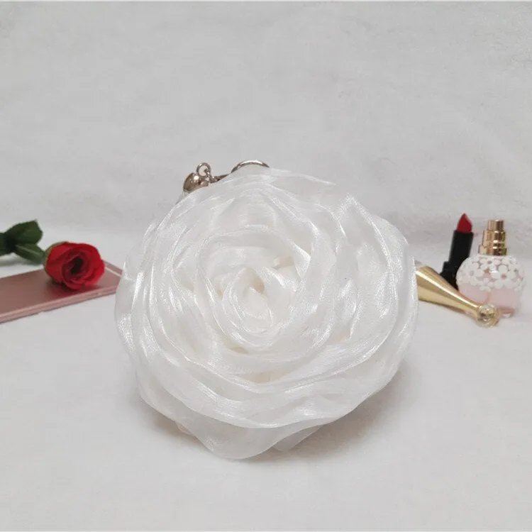 Purple Pink Red Ivory Gold Flower Rose Evening Bag