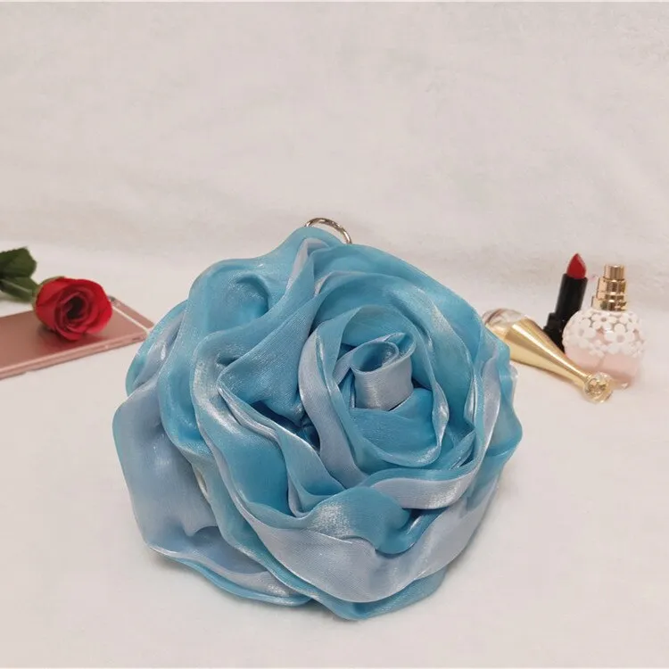 Purple Pink Red Ivory Gold Flower Rose Evening Bag