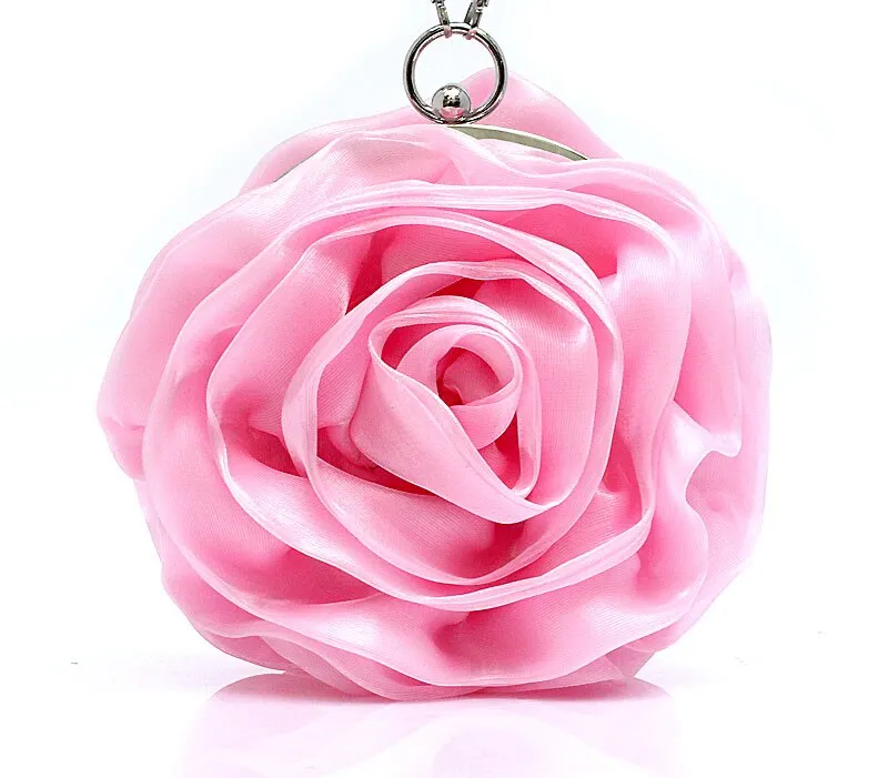 Purple Pink Red Ivory Gold Flower Rose Evening Bag