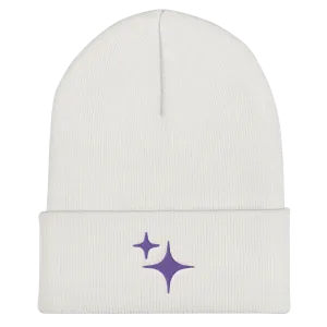Purple Sparkle Embroidered Beanie