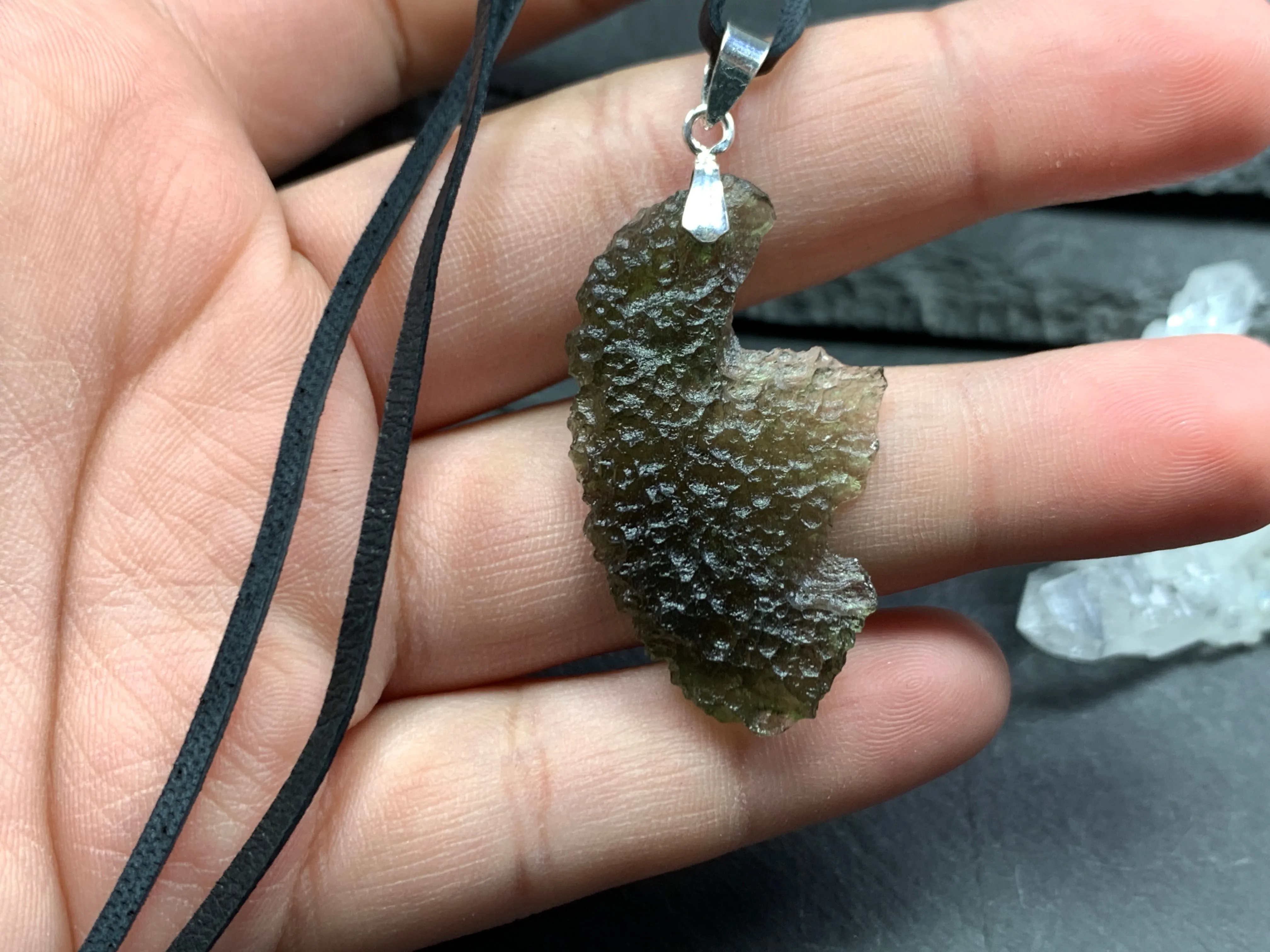Raw Moldavite pendant 4.1g