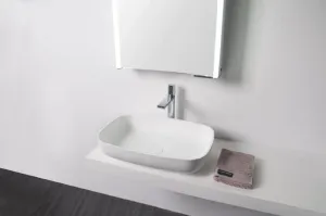 Rectangle wite stone basin - TB3976 600mm