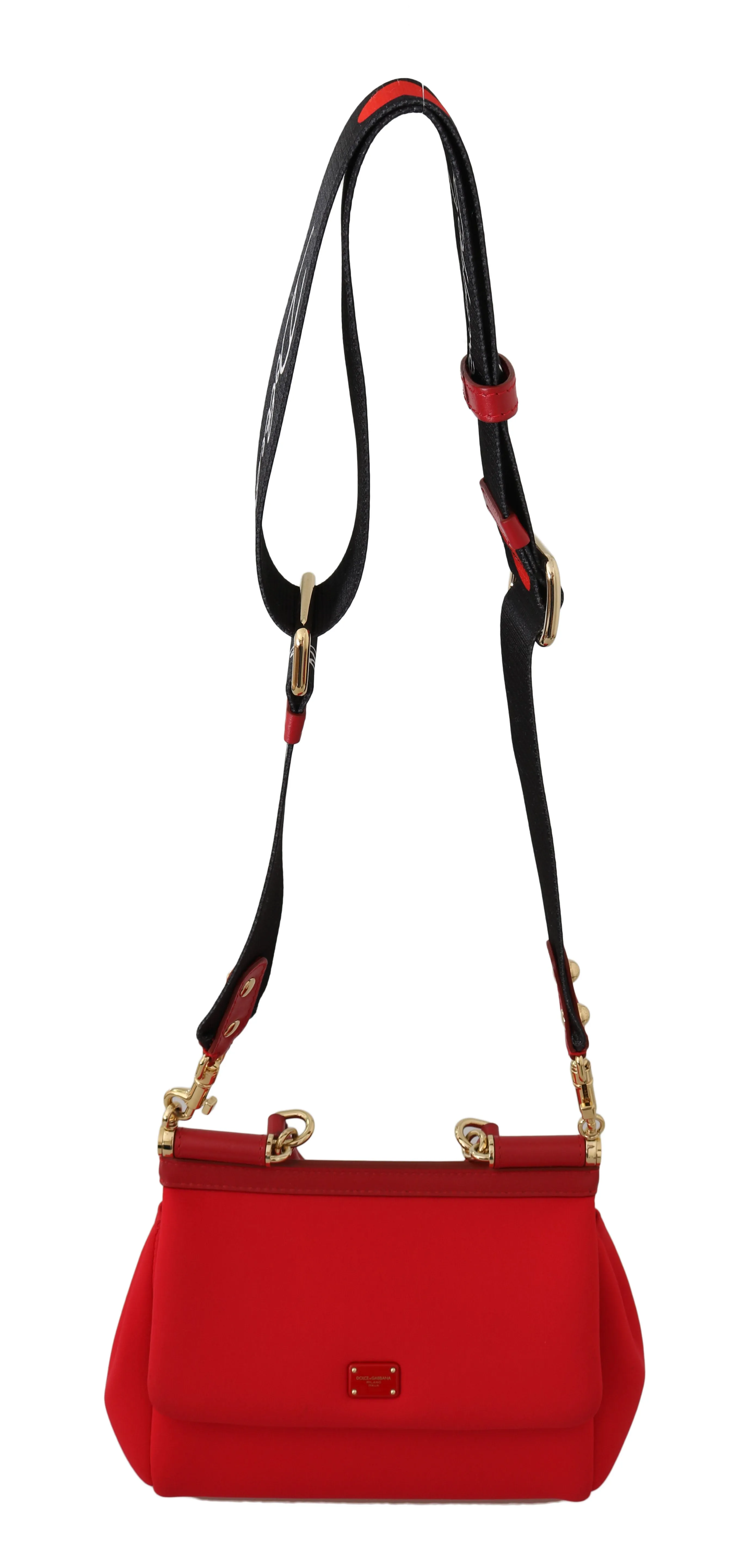 Red MISS SICILY Neoprene Heart Leather Shoulder HandBag