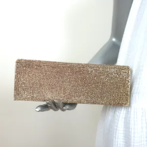 Rene Caovilla Crystal-Embellished Rectangular Clutch Gold Small Shoulder Bag