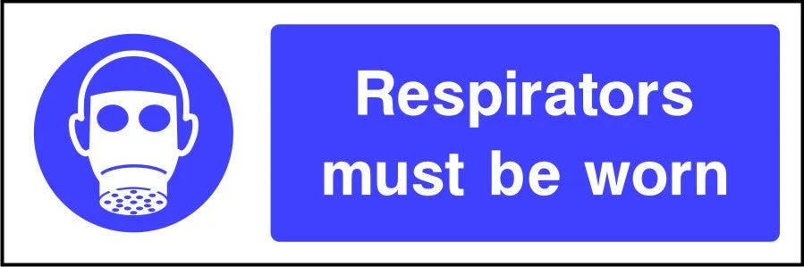 Respirators must be worn safety sign