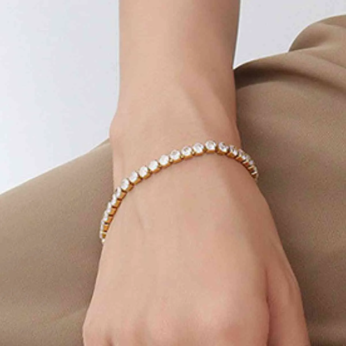 Rhinestone Bracelet - Silver or Gold