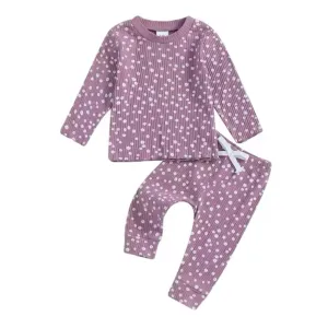 Ribbed Dainty Florals- Purple