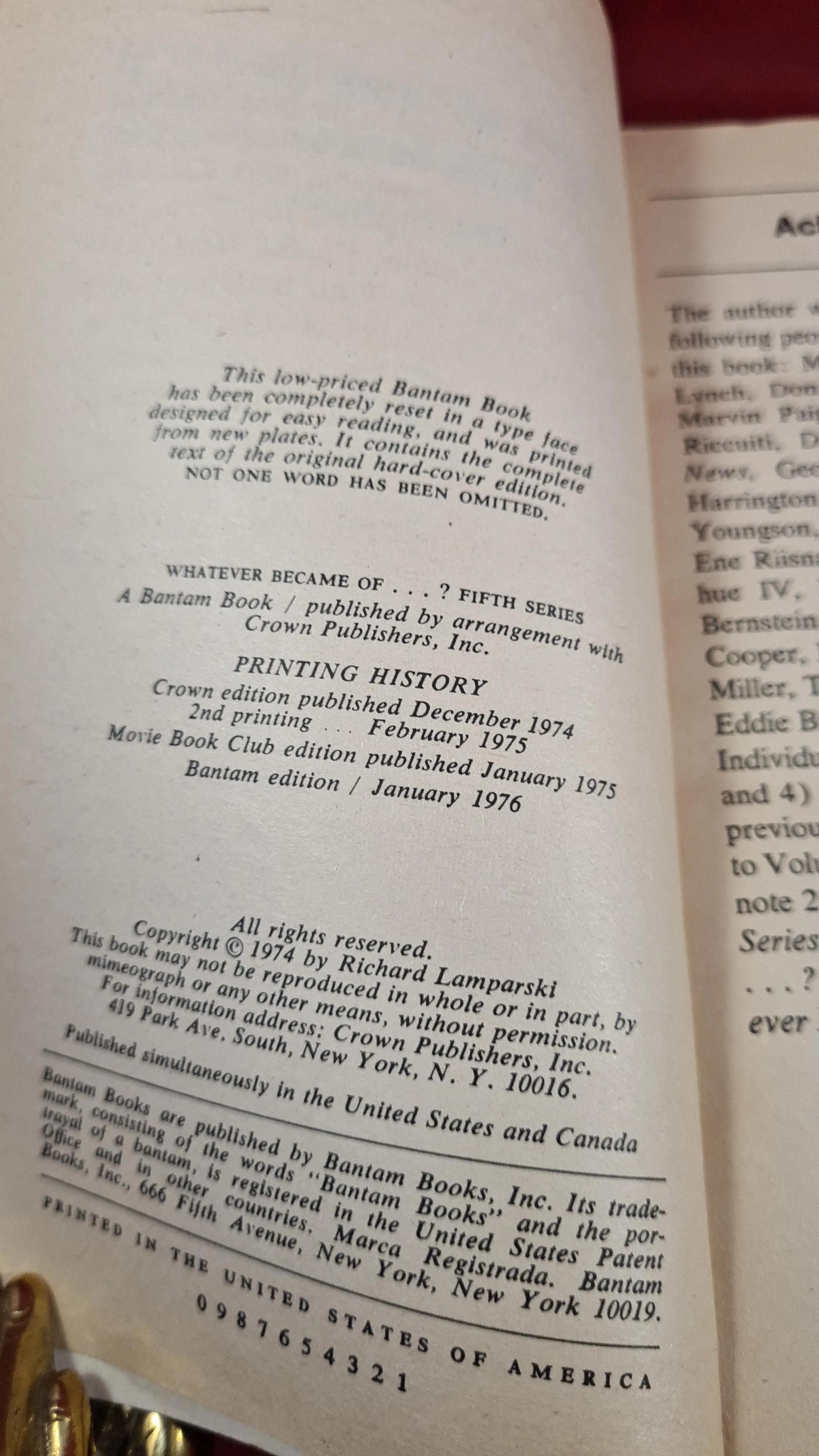 Richard Lamparski - Whatever Became of....? Bantam Edition 1976, Paperbacks