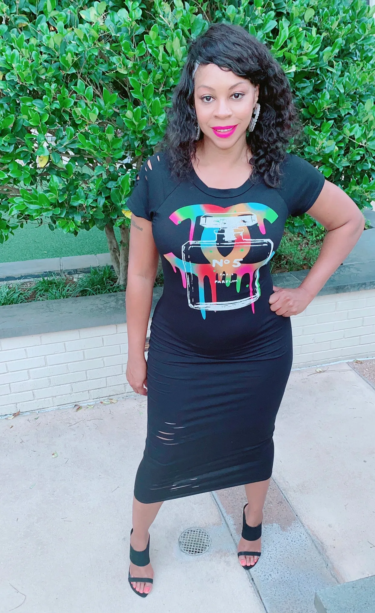 Ripped Fitted Graphic TSHIRT Dress ‼️Multiple Colors