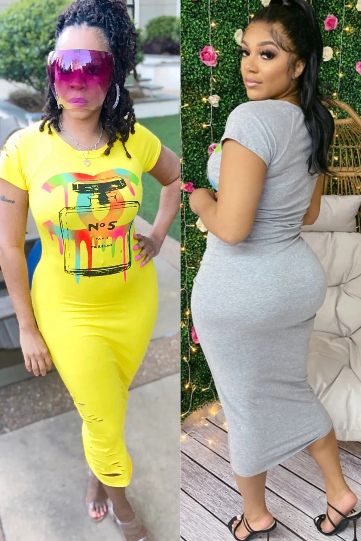 Ripped Fitted Graphic TSHIRT Dress ‼️Multiple Colors