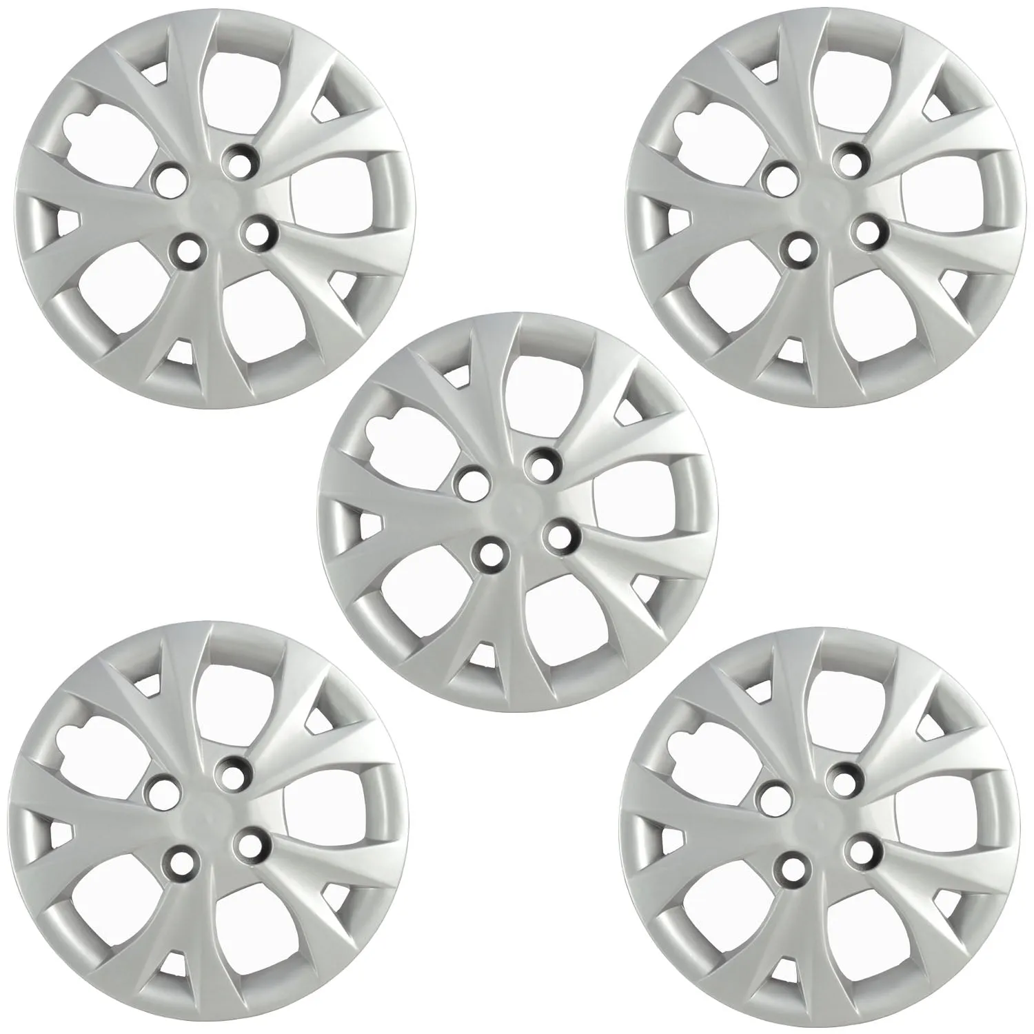 R.J.VON Premium Stylish Silver Colour Wheel Cover For All Car.(Set of 5 pcs)